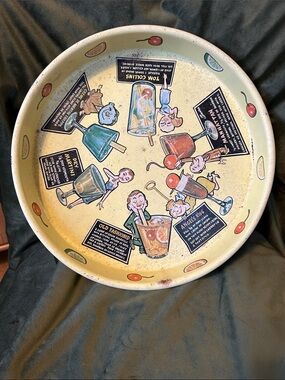 Masonware 1950’s Vintage Cocktail Illustration & recipes 13in